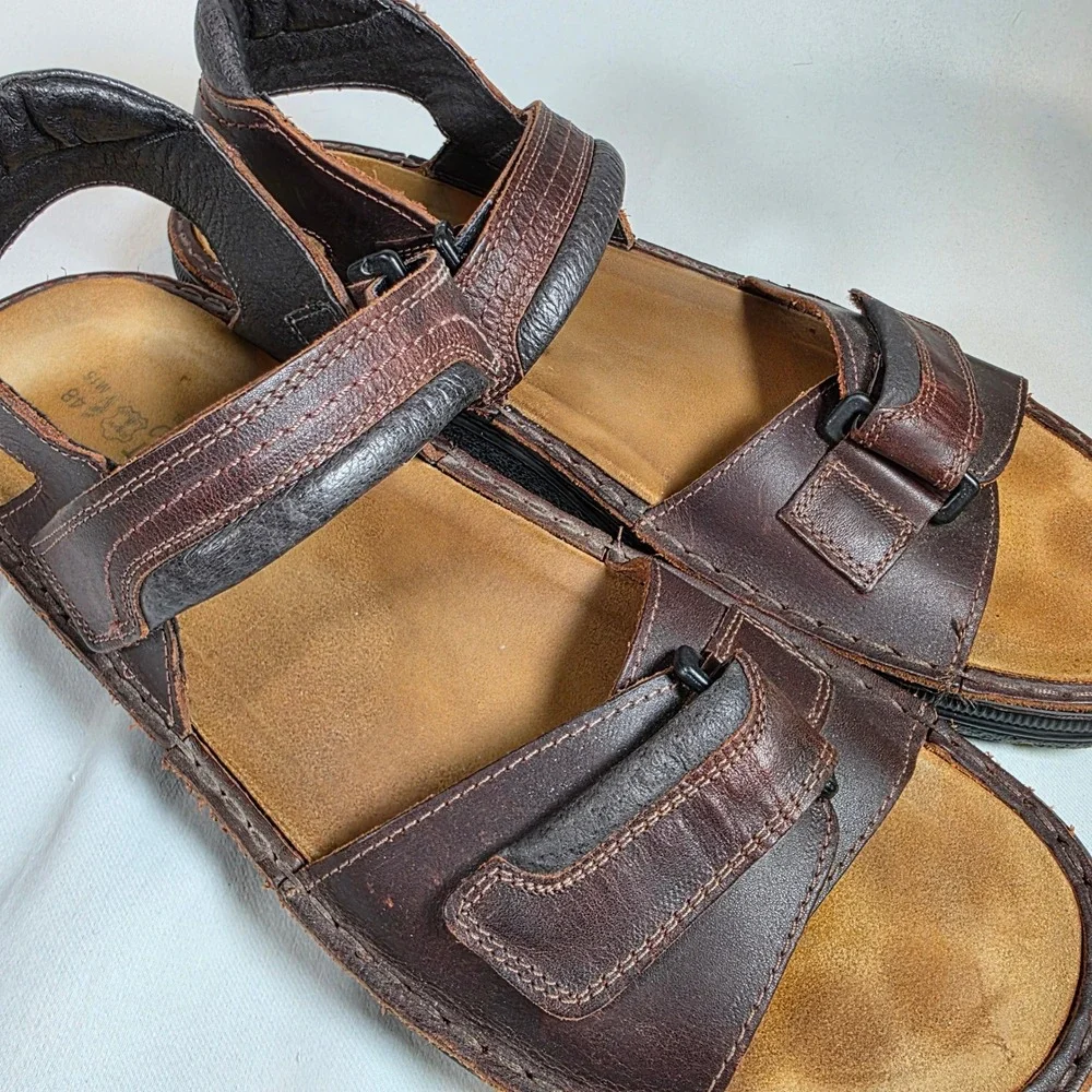 Naot Lappland Brown Mens 15 EU48 Leather Sandals Adjustable Fisherman Comfort